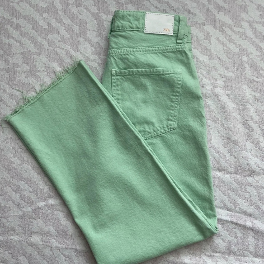 Zara Green Straight Leg Jeans Size 4 denim jeans